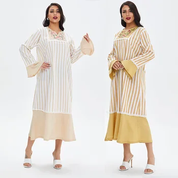 Abayas para as Mulheres, Vestido de Roupa Islâmica turca Faixa Kaftan Hijab Manto Pregueado Manga Abaya Dubai Árabes Grande Balanço Muçulmano Vestidos