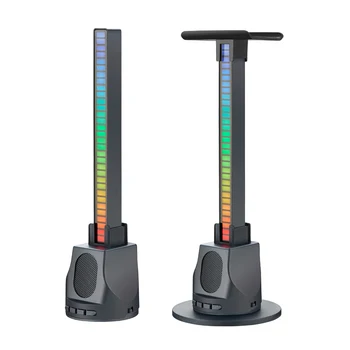 ABS RGB Jogos de Fone de ouvido Suporte Multifuncional de Mesa Visor do Auricular Suporte Destacável Fone de Ficar com a Luz do RGB para área de Trabalho 0