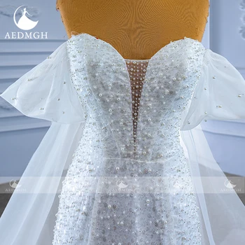 Aedmgh Sereia De Luxo Vestidos De Noiva 2023 Namorada Fora Do Ombro Fita De Vestido De Noiva Pérolas, Lantejoulas Robe De Mariee 4