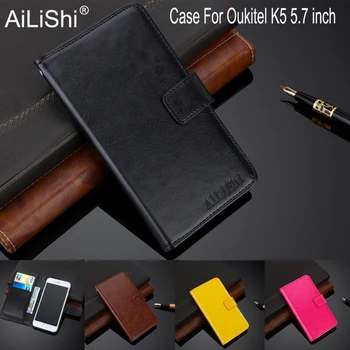 AiLiShi 100% Caso Exclusivo Para Oukitel K5 5.7 polegadas Quente Caso de Couro Flip Top Capa de Qualidade de Telefone Bolsa Carteira Titular + Acompanhamento