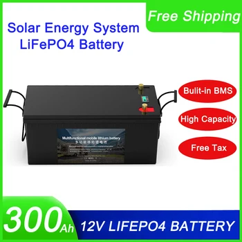 Alta Capacidade LiFePO4 Bateria de Célula 200A 300AH 2560WH de Iões de Lítio com BMS para Inversor de energia Solar Fora da rede do Sistema de Energia LIVRE de IMPOSTOS