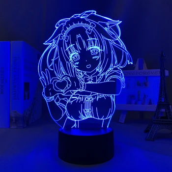 Anime Nekopara Canela Noite do Diodo emissor de Luz para a Decoração do Quarto de Presente de Aniversário do Nightlight Mange Waifu Tabela 3d Lâmpada Nekopara 0