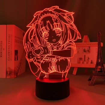 Anime Nekopara Canela Noite do Diodo emissor de Luz para a Decoração do Quarto de Presente de Aniversário do Nightlight Mange Waifu Tabela 3d Lâmpada Nekopara 2