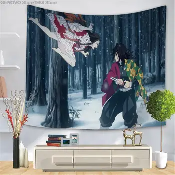 Anime tapisserie Cartoon Geist Slayer Tapisserie Digital Gedruckt Varinha Tuch Große Größe Wandteppich für Casa Dekoration 1
