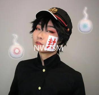 Anime Wc-obrigado senhor yamada-kun Yugi Tsukasa Yugi Amane Cosplay Preto Emblema do Chapéu de Hélice com Grátis Adesivo Festa de Halloween Acessórios 5