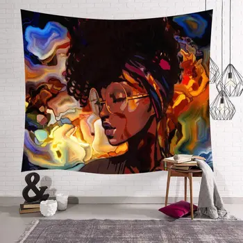 As Mulheres Afro-Americanas Tapeçarias De Parede Arte Hippie Arte 0