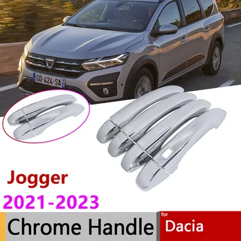 Auto Resistente a riscos para Dacia Jogger 2021 2022 2023 Carro de Luxo Cromado Resistente maçaneta Tampa de ABS Acessórios Adesivos 0