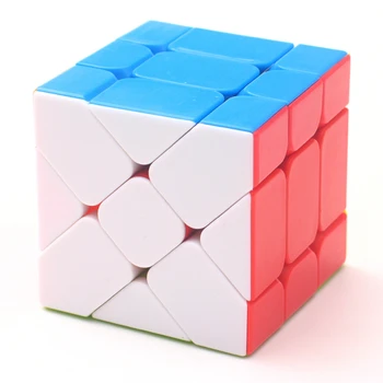 BabeLeMi Stickerless Colorido 3x3x3 Inclinação Fisher Velocidade Cubo Mágico Jogo de Quebra-cabeça de Cubos de Brinquedos Educativos Para Crianças