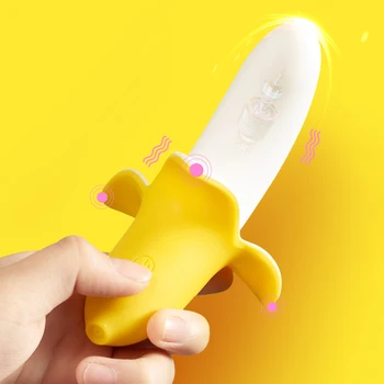Banana-do Clitóris em forma de Vibrador G-spot Vaginal Estimulador em Silicone Macio Vibrador Feminino Masturbador Bonito Adultos Brinquedo do Sexo para Mulher