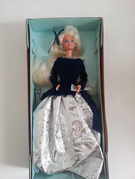 Barbie Original Vintage Bonecas de Inverno, o Veludo De 1995, Edição Especial de 90 Azul Escuro de Prata Saia Vestido de Meninas Brinquedos de Presente de Natal 1
