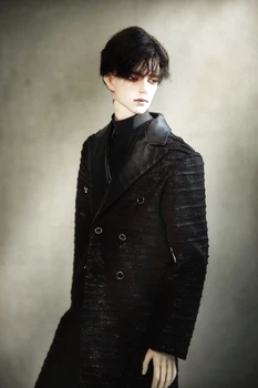 BJD boneca roupas se encaixam tamanho de 1/3 de moda de nova negrito preto flash pregas lapela lapela do casaco homens de casaco preto