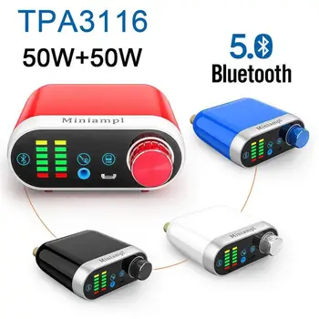 Bluetooth 5.0 Aparelhagem hi-fi Amplificador de Potência Classe D de áudio hi-fi Tpa3116 de amplificação Digital Placa de Som USB AUX 50Wx2 PARA CARRO 12V 24V