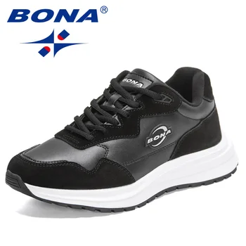 BONA 2022 Novos Designers de Moda de Sapatos Para Homens Casuais Sapatos Respirável Comfortbale Alpargata Tênis Homem Jogging Sapatos 0