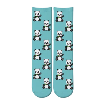 Bonito dos desenhos animados do Panda Longas Meias de Meninos Meninas Kawaii Impressão 3D dos desenhos animados do Panda Animal Tubo de Harajuku skate Meias DropShipping 1