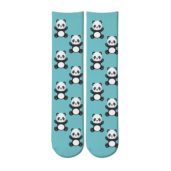 Bonito dos desenhos animados do Panda Longas Meias de Meninos Meninas Kawaii Impressão 3D dos desenhos animados do Panda Animal Tubo de Harajuku skate Meias DropShipping 2