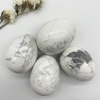 Branco Natural Turquesa em Forma de Ovo de Pedra de Quartzo, Cristal de Cura Reiki, Cristais e Pedras de Cura