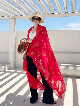 Brilhante Ouro De Impressão Mulheres Lenço De Seda Praia Envoltório Xale Senhora Protetor Solar Bandana Hijab Femme Capa Mujer Scarve Pareo Foulard Estolas 4