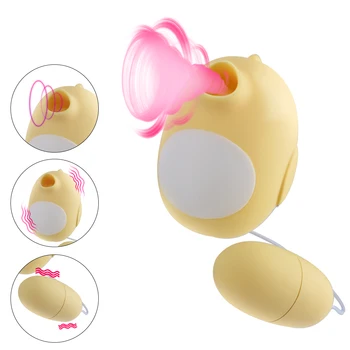 Brinquedos sexuais para as Mulheres Estimulador de Clitóris Salto Ovo Vagina Massagem Duplo de Vibração Chupar o Vibrador 10 Frequência Mamilo Otário 0