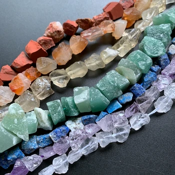 Bruto Natural de Cristal Áspero Chakra Grânulos de Pedra Vertente Decoração Artesanato 8-12mm Pedras Irregulares
