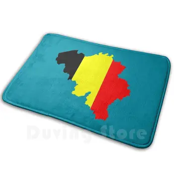 Bélgica Bandeira Mapa Tapete Tapete Tapete Anti-Derrapante Tapetes De Quarto Bélgica Mapa De Bandeiras Forma Do País Símbolo
