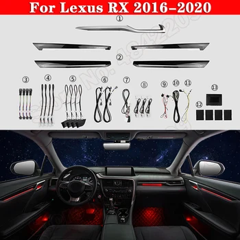 Carro de Luz Ambiente Para o Lexus RX 2016-2020 Carro Original Controlo de Botão Decorativa do DIODO emissor de 64 cores Atmosfera Lâmpada iluminada Tira 0