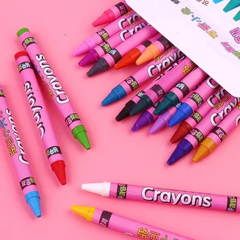 Cartoon Lápis de cor para as Crianças De 12/24 Cores Pastel de Óleo para Pintar e Colorir do Aluno Giz Colorido Desenho do Conjunto do material Escolar 3
