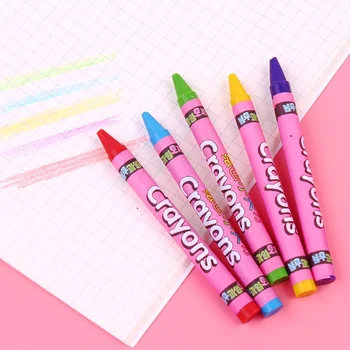 Cartoon Lápis de cor para as Crianças De 12/24 Cores Pastel de Óleo para Pintar e Colorir do Aluno Giz Colorido Desenho do Conjunto do material Escolar 4