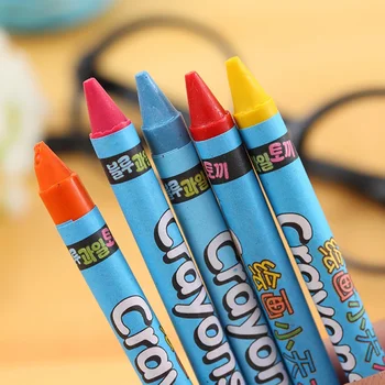 Cartoon Lápis de cor para as Crianças De 12/24 Cores Pastel de Óleo para Pintar e Colorir do Aluno Giz Colorido Desenho do Conjunto do material Escolar 5