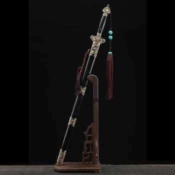Chinês Espadas, que é feito de Mão folded Steel (Aço Damasco) e é instalado como um Ébano de Madeira espada de montagem cosplay