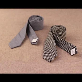 Clássico de Lã de Cashmere Mens Laços Novo Design Estreito Gravatas 5cm Slim Xadrez Laços para Homens de Negócio Formal a Festa de Casamento de Gravatas 2