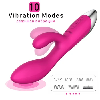 Coelho Vibrador Brinquedos Sexuais Para as Mulheres Vibrador de Dupla Vibração Clitóris Estimulador do ponto G Massager Vagina Feminina Masturbador Sex Shop