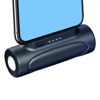 Compacto Lanterna Portátil Lanternas Com 5000mah do Banco do Poder de USB Recarregável C Capacidade do Carregador do Telefone 2 Em 1 Luz de Flash