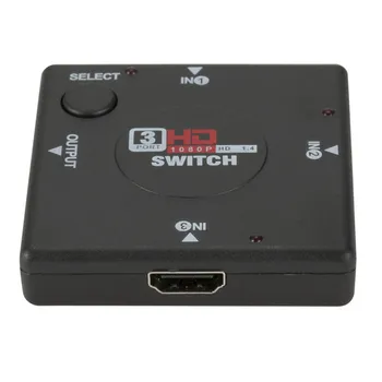 Compatível com HDMI Splitter 3 Em 1 Out Comutador de 3 Porta de Hub, Caixa de mudança Automática de 3x1 1080p HD 1.4 para HDTV XBOX 360 PS3 0