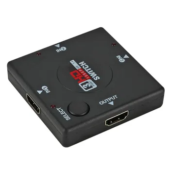 Compatível com HDMI Splitter 3 Em 1 Out Comutador de 3 Porta de Hub, Caixa de mudança Automática de 3x1 1080p HD 1.4 para HDTV XBOX 360 PS3 2