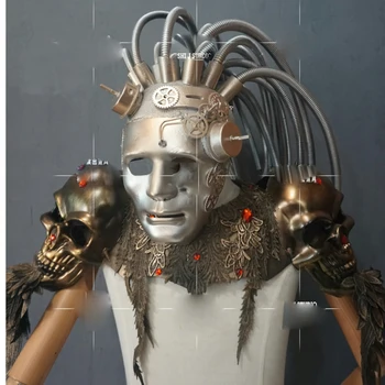 cosplay máscaras de Halloween Steampunk arnês máscara Boate tecnologia do Futuro espaço da festa show 0