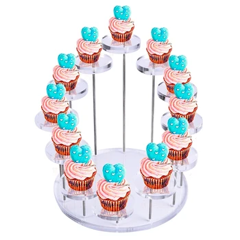 Cupcake Stand Acrílico Suporte de Exibição para Jóias Bolo de Sobremesa Rack de Casamento, Festa de Aniversário, Decoração de Ferramentas