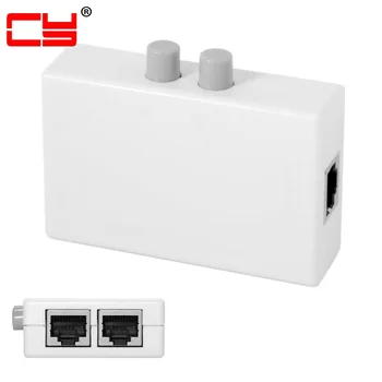 CY UTP STP 2 Portas RJ45 LAN CAT Rede Interruptor Seletor Interno, Externo a Rede Switcher Divisor de Caixa 2 em 1