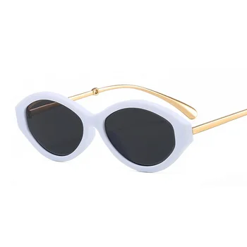 D&T 2022 Nova Moda Oval Óculos de sol das Mulheres os Homens Delgado Tipo Olho de Gato Gradientes Lente de Liga de Metal Frame Marca de Designer de Luxo UV400 3