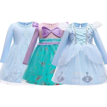 De 1 A 6 Anos Crianças De Vestuário Meninas De Vestidos De Menina Elsa Sereia Princesa Cinderella Dress Criança Pequena Menina Roupas De Natal 0