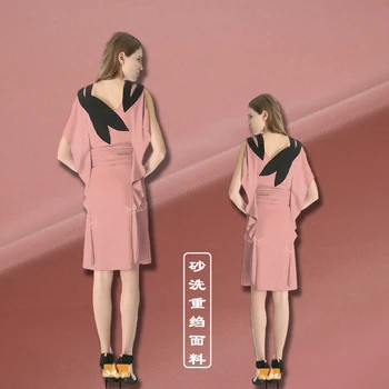 De alta qualidade cor-de-rosa pesado de seda, crepe de chine tecido de 30mm e 40mm camisa de vestido de tecido de seda de grosso pano de seda 112 cm 0