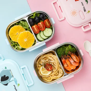 De Estilo Japonês, Lancheiras Caixa De Aço Inoxidável Térmica Caixa De Almoço Aluno Caixa De Bento Família Refeições Alimentos Recipiente De Louça