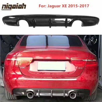 De Fibra de carbono, Difusor Traseiro Lip Spoiler para a Jaguar XE Limousine 4 Portas 2015 2016 2017 Traseira do Carro Lábio Protetor de pára-choque 2 / 4 Tomada