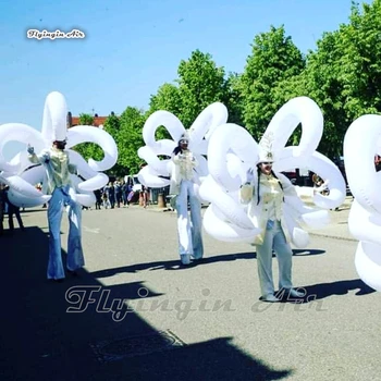 Desfile de Desempenho Inflável de Andar de Asa Ternos 2m Branco Tentáculo Terno Wearable Explodir Bizarro Traje Para Festa Eventos