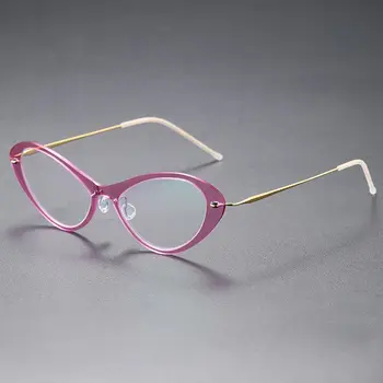 Dinamarca Marca De Óculos De Armação De Mulheres Da Moda Gato Forma De Acetato De Titânio Qualidade Original Coreano Óculos Óculos Óculos 6650