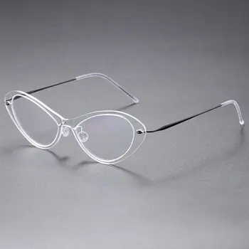 Dinamarca Marca De Óculos De Armação De Mulheres Da Moda Gato Forma De Acetato De Titânio Qualidade Original Coreano Óculos Óculos Óculos 6650 1