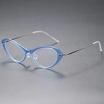 Dinamarca Marca De Óculos De Armação De Mulheres Da Moda Gato Forma De Acetato De Titânio Qualidade Original Coreano Óculos Óculos Óculos 6650 2