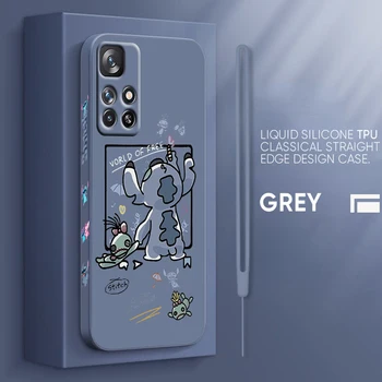 Disney Bonito Lilo Stitch Anjo Caso De Telefone Xiaomi Redmi 10 10X 9 9A 9T 9AT 8 8A 7 K50 Jogos Pro 4G 5G Líquido Esquerda Cobertura do cabo