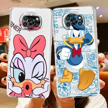 Disney Pato Donald Bonito Caso De Telefone Xiaomi Mi Poco X4 X3 NFC F4 F3 GT M4 M3 M2 X2 F2 F1 Pro C3 5G Civi TPU Transparente