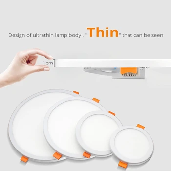 Downlight Ultra-fino LED 6W 8W 15W 20W Impermeável branco quente branco frio LED embutidas Profissional spotlight, luz de teto