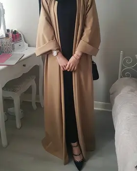 Dubai Abaya Turquia Quimono Cardigan Islã Hijab Muçulmano Vestido Jilbab Abayas Para As Mulheres Manto Ete Caftan De Vestuário Islâmico F8167 0